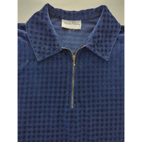 Diane Von Furstenberg The Color Authority Black Blue 1/4 Zip Tunic Womens Size L - Picture 3 of 5